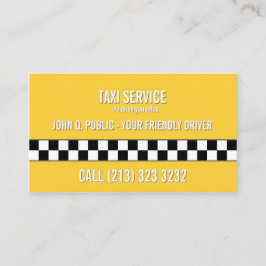 Taxi Führer Schwarzweiß-Muster Visitenkarte
