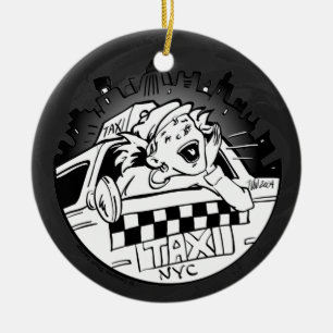 Taxi Girl Keramikornament