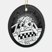 Taxi Girl Keramikornament (Links)