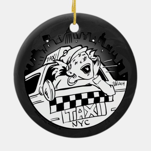 Taxi Girl Keramikornament (Hinten)