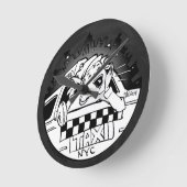 Taxi Girl Runde Wanduhr (Winkel)