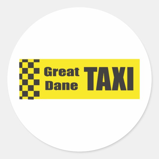 Taxi Great Dane Runder Aufkleber (Vorderseite)