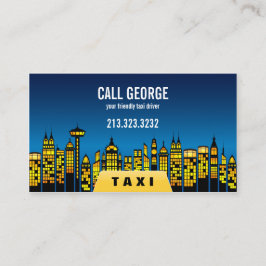 Taxi in Stadt bei Nacht Visitenkarte