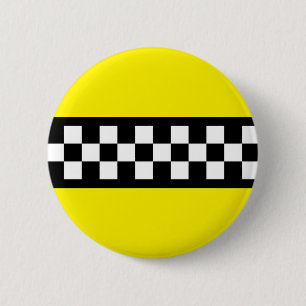 Taxi-Kontrollstreifenmuster Button