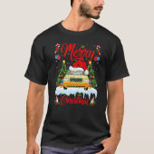 Taxi  Lights Xmas Tree Santa Taxi Christmas T-Shirt (Vorderseite)