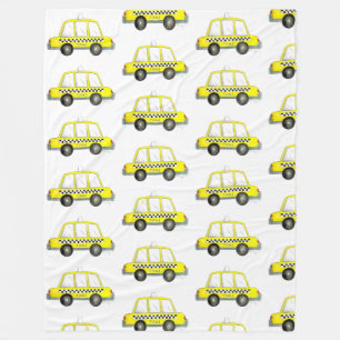 TAXI! New York City NYC Checked Yellow Cab Fleecedecke