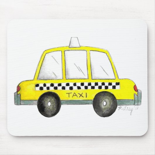 Taxi NYC Yellow New York City Checkered Cab Gesche Mousepad (Vorne)
