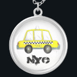 Taxi NYC Yellow New York City Checkered Cab Gesche Versilberte Kette<br><div class="desc">Das Design bietet eine originelle Aquarellbilder eines klassischen gelben Taxis in New York City. Ideal für alle,  die in oder Lieben NYC lebt! Sehen Sie nicht,  wonach Sie suchen? Brauchen Sie Hilfe bei der Anpassung? Klicken Sie auf "Kontakt mit diesem Designer",  um etwas für Sie erstellt zu haben!</div>