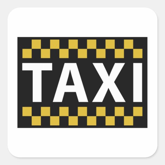 Taxi Quadratischer Aufkleber (Vorderseite)