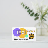 Taxi Radius Circles Cab Service Visitenkarte (Stehend Vorderseite)