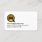 Taxi Radius Circles Cab Service Visitenkarte (Rückseite)
