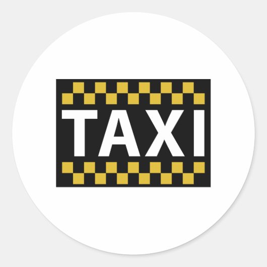 Taxi Runder Aufkleber (Vorderseite)