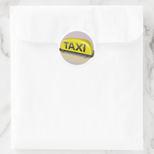 Taxi Runder Aufkleber (Tasche)
