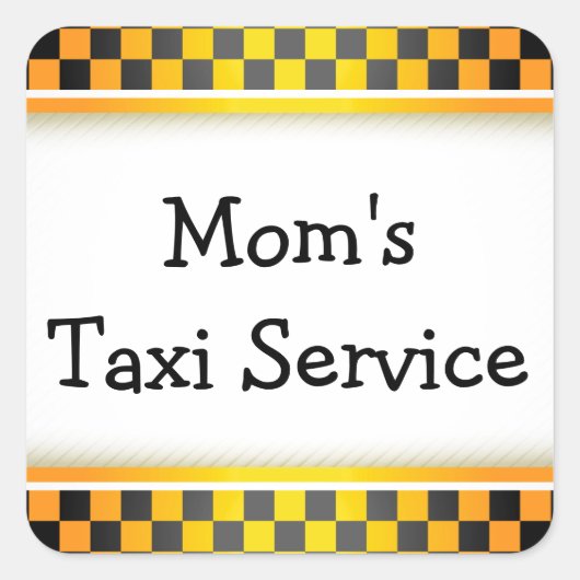 Taxi-Service der Mama Quadratischer Aufkleber (Vorderseite)