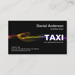 TAXI-Service für atemberaubende schwarze Blitzlic Visitenkarte