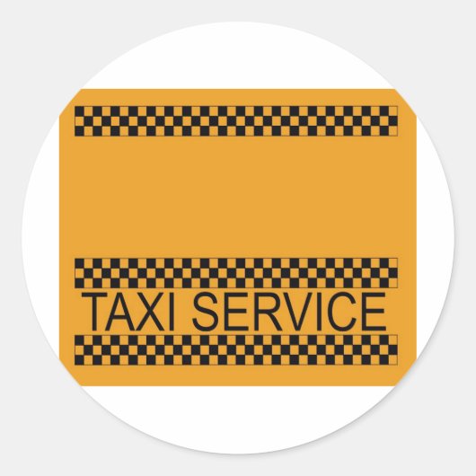 Taxi-Service mit Platz für Text Runder Aufkleber (Vorderseite)