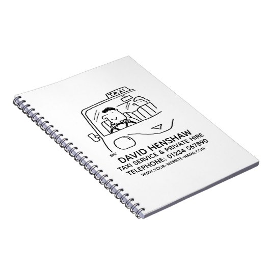 Taxi Service & Private Miete Notebook Notizblock (Rechte Seite)