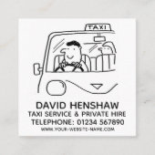 Taxi-Service & Privatvermietung Quadratische Visitenkarte (Vorderseite)