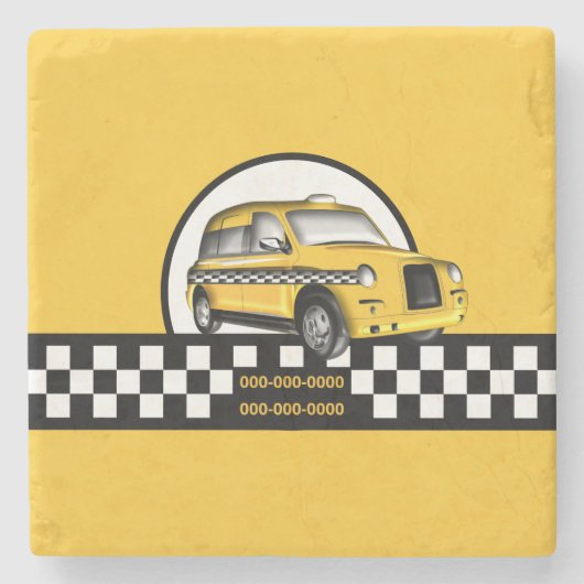 Taxi Service Stone Untersetzer (Vorderseite)