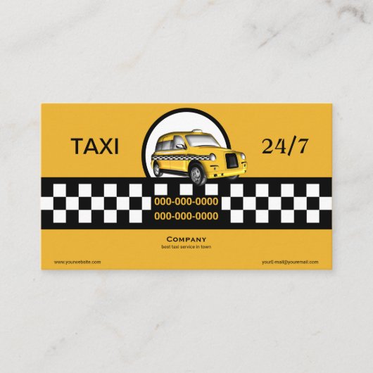 Taxi-Service Visitenkarte (Vorderseite)