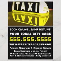 Taxi Sign Reflection, Taxi Cab Firm and Price List