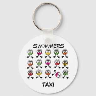 TAXI-Swimmer - Helle Swim-Charaktere Schlüsselring Schlüsselanhänger