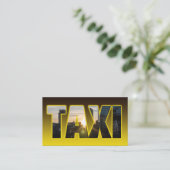 Taxi Taxifahrer gelbes Taxi City Skyline Visitenkarte (Stehend Vorderseite)