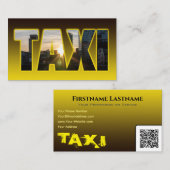 Taxi Taxifahrer gelbes Taxi City Skyline Visitenkarte (Vorne/Hinten)