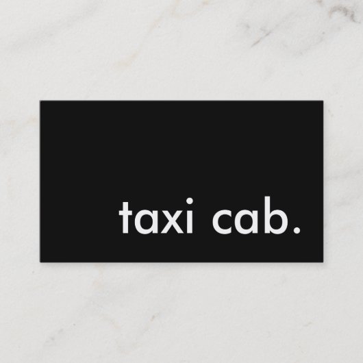 Taxi. Visitenkarte (Vorderseite)