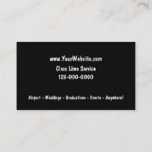 Taxi-Visitenkarten Visitenkarte (Rückseite)