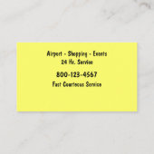 Taxi-Visitenkarten Visitenkarte (Rückseite)