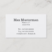 TAXI Visitenkarten Visitenkarte (Rückseite)