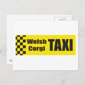 Taxi Welsh Corgi Postkarte (Vorne/Hinten)