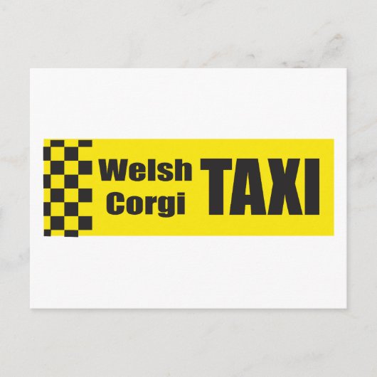 Taxi Welsh Corgi Postkarte (Vorderseite)