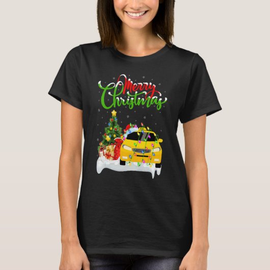 Taxi   Xmas Decorations Santa Taxi Christmas T-Shirt (Vorderseite)