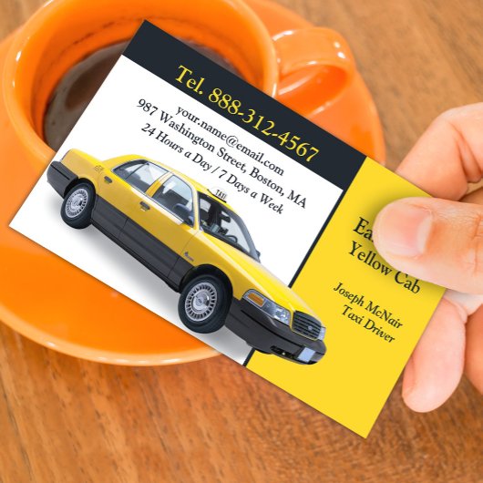 Taxi Yellow Cab Visitenkarte