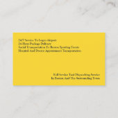 Taxi Yellow Cab Visitenkarte (Rückseite)