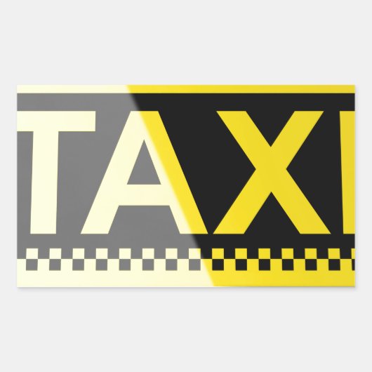 Taxi-Zeichen Rechteckiger Aufkleber (Vorderseite)