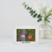 Taxidermist Großbuschenjäger mit Waffe Visitenkarte (Stehend Vorderseite)