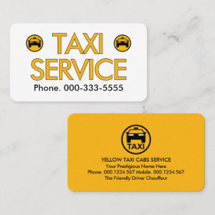 Taxidienst Cab Auto fahren Visitenkarte