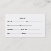 Taxiempfang Visitenkarte (Rückseite)