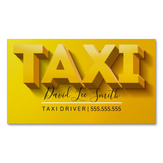 Taxifahrer / Führerdienst Magnetische Visitenkarte (Vorderseite)