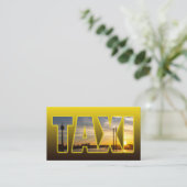 Taxifahrer gelbes Taxi mit Stadtrundgang Visitenkarte (Stehend Vorderseite)