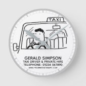 Taxifahrer & Mietwagen Runde Wanduhr (Vorderseite)