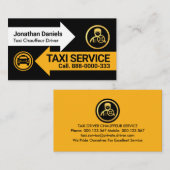 Taxifahrer mit Pfeiltasten Visitenkarte (Vorne/Hinten)