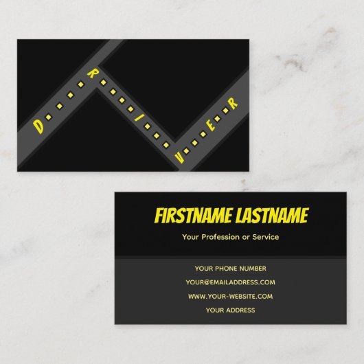 Taxifahrer oder Autofahrer Visitenkarte (Vorne/Hinten)