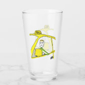 Taxifahrer Stickman Glas (Rückseite)