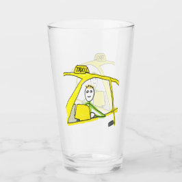 Taxifahrer Stickman Glas