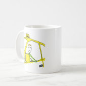 Taxifahrer Stickman Kaffeetasse (Vorderseite Links)
