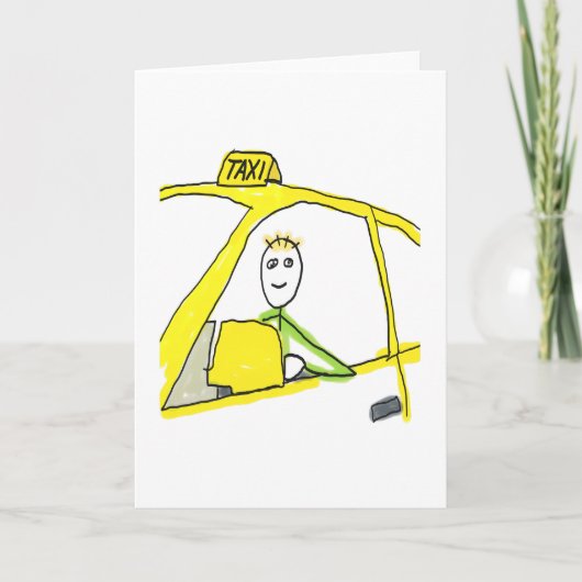 Taxifahrer Stickman Karte (Vorderseite)